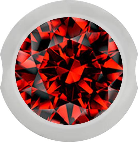 Produktbild Star Piercing Ball Closure Kugel silber mit Kristall rot (ohne Messing, Chirurgenstahl 316L)