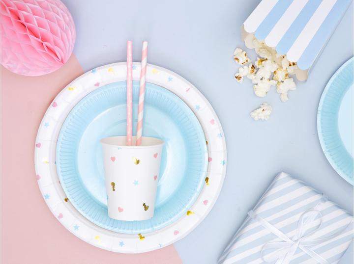 Actual product image Partydeco Light Pink Striped Straws (10 x)