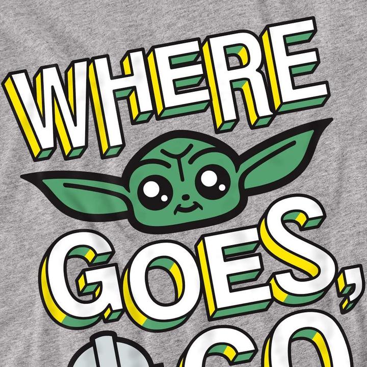 Actual product image Star Wars Mens Where Grogu Goes Cute T-Shirt (S)