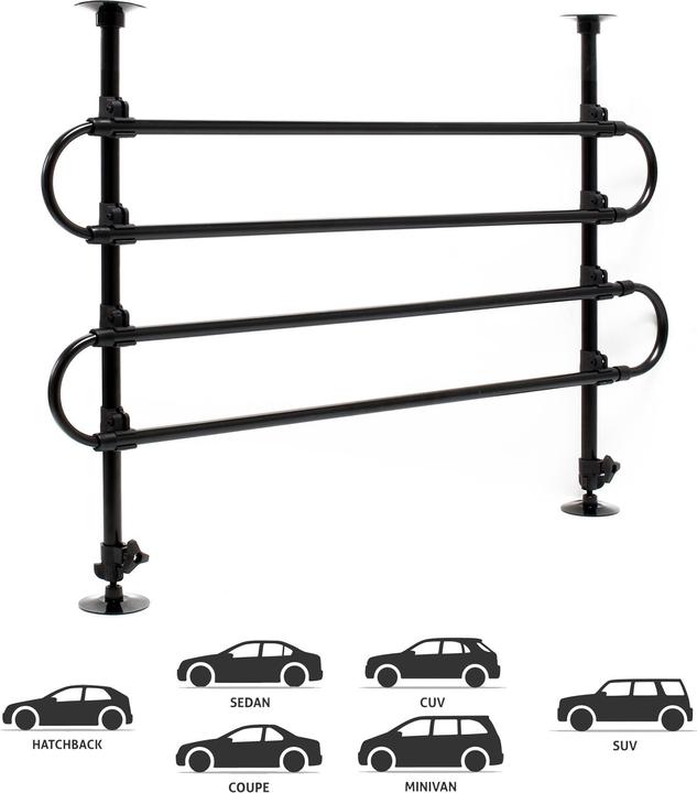 Produktbild Wiltec Hundegitter Auto 82-140cm breit Schutzgitter verstellbar Trenngitter Hund (Hund)