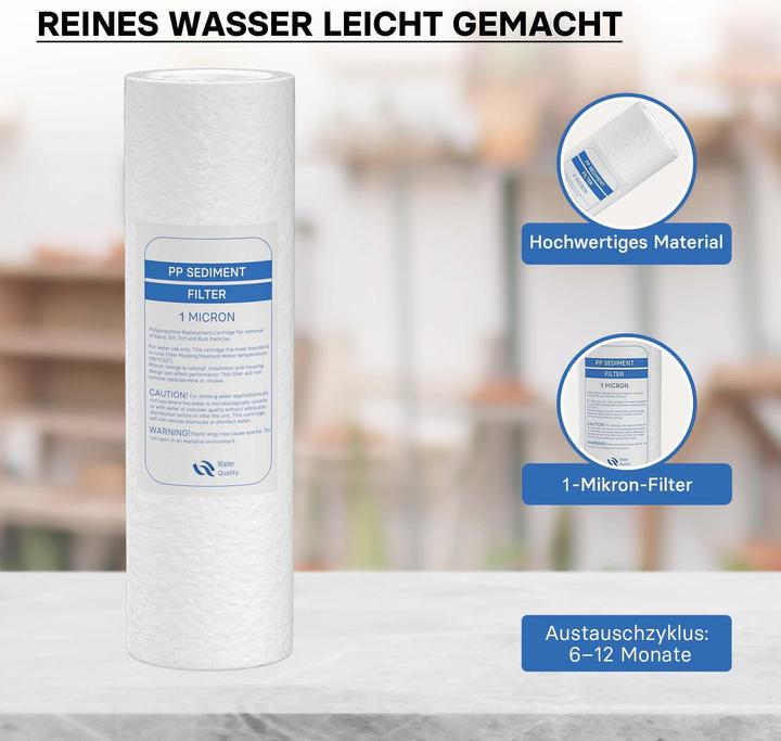 Image du produit Wiltec Naturewater PP Sedimentfilter 10" 254mm 1µ Ersatz Wasserfilter Trinkwasserfilter