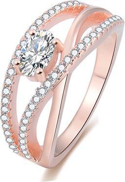 Produktbild Beneto Pink gold plated silver ring with AGG331 zircons - Circuit: 54 mm (L) (54, 925 Silber)