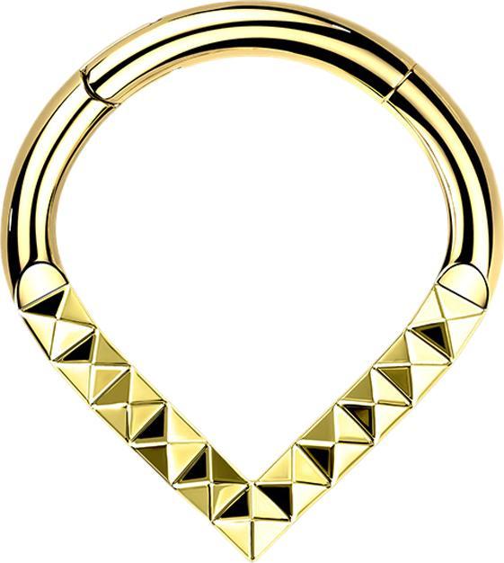 Image du produit Star Piercing Micro anneau segment pliable angle doré motif angle (Titane G23, sans laiton)