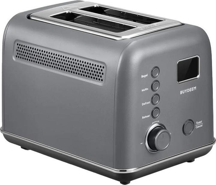 Actual product image Buydeem Toster 2 Slice Automatic Metal Toaster, model DT730E, color Ink Grey, EU (EU plug)