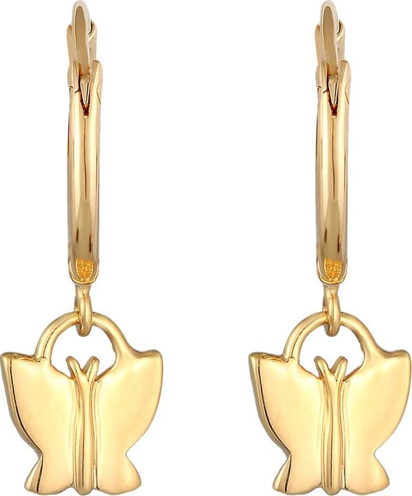 Immagine prodotto Elli Orecchini Bambini Creoli Farfalla Argento 925 Placcato Oro (Argento 925)