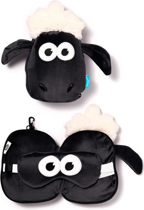 Puckator Relaxeazzz Plüsch Shaun (Kopf- & Nackenkissen, Schlafmaske)