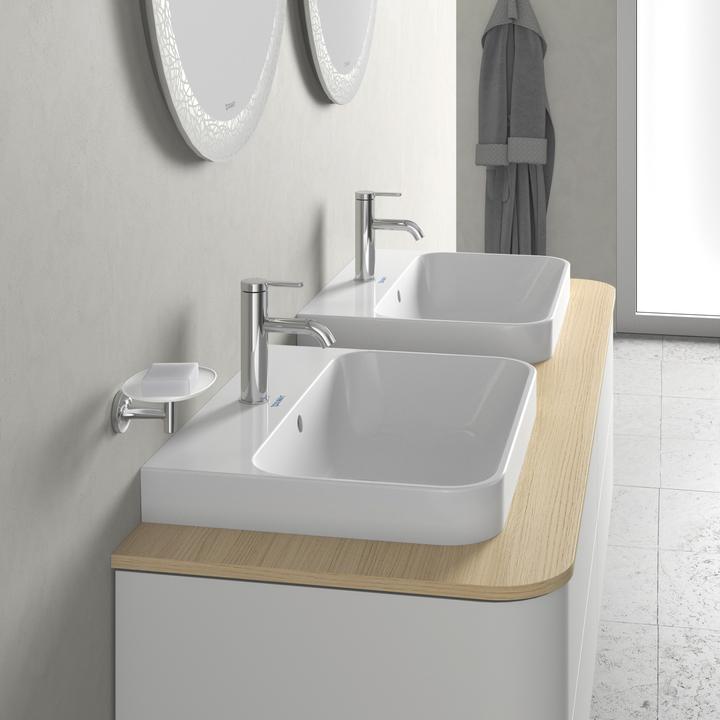 Produktbild Duravit Aufsatzbecken HAPPY D.2 PLUS m ÜL m HLB 600x460mm 1 Hahnloch weiss WG (460 mm, 600 mm)