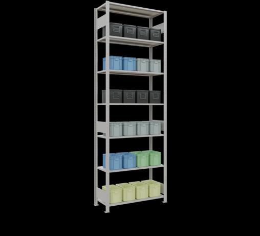 Immagine prodotto Schulte Lagertechnik MULTIplus85 sistema di scaffalature di base senza bulloni con ripiani di lunghezza