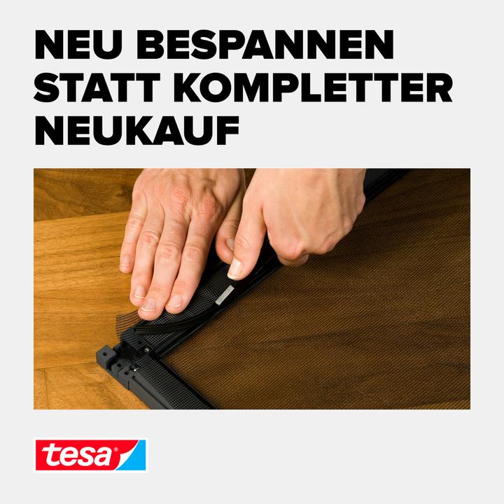 Produktbild tesa Insektenschutz Alu COMFORT Ersatzrolle, für Fenster, ohne Bohren (100 x 120 cm)
