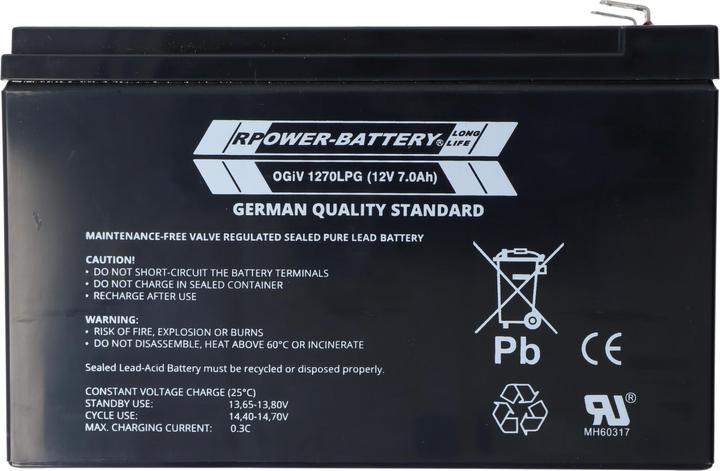 Produktbild RPower OGiV1270LP 12V 7Ah Longlife Bleiakku AGM Blei Gel Akku (12 V, 7 Ah)
