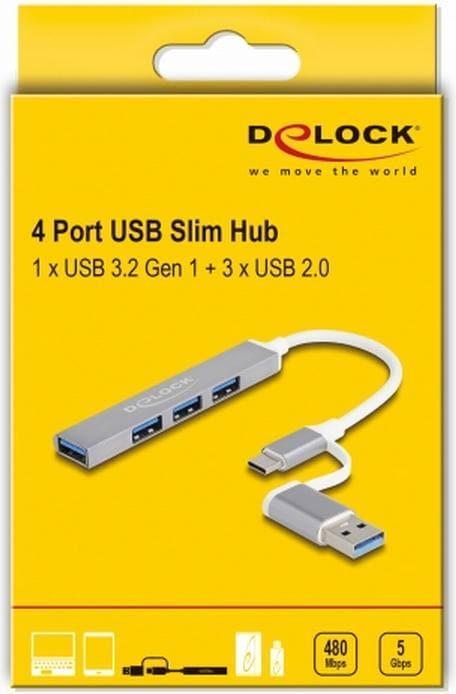 Actual product image Delock Slim (USB-C, USB-A, 4 Ports)