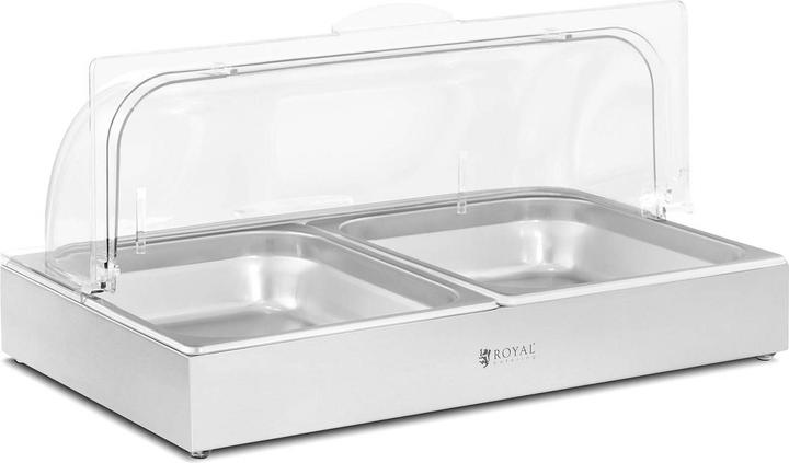 Produktbild Royal Catering Buffetvitrine Servierplatte mit Deckel Buffetplatte 2 x 4 L 535 x 335 x 250 mm