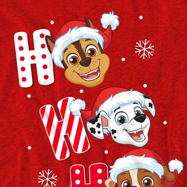 Actual product image Paw Patrol Unisex Adult Santa Hat Christmas T-Shirt (M)