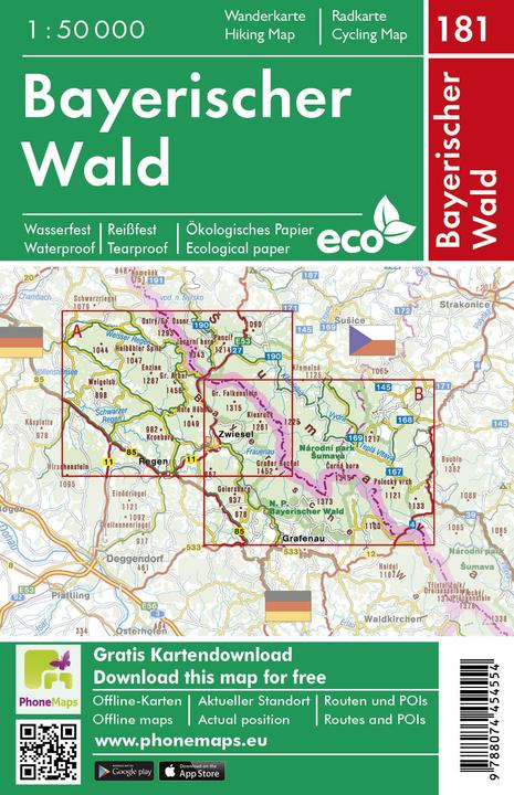 Produktbild Bayerischer Wald, Wander - Radkarte 1 :