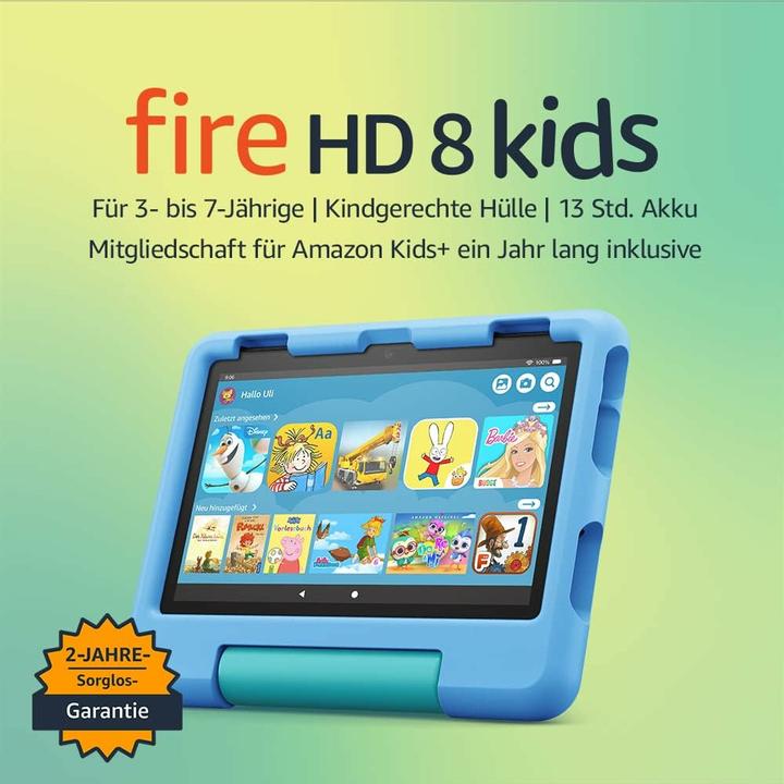 Image du produit Amazon Fire HD 8 Kids Tablet (2022) WiFi 32GB avec étui bleu B09BG5XG95 (8", 32 Go, Bleu)
