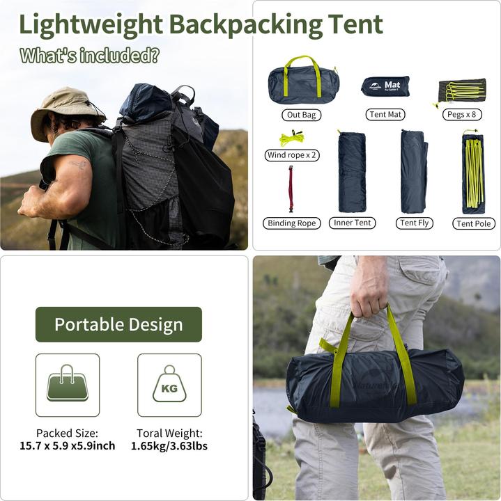 Produktbild Naturehike Cycling Ultralight 1PersonenZelt (Kuppelzelt, 1.70 kg, 1 Person)