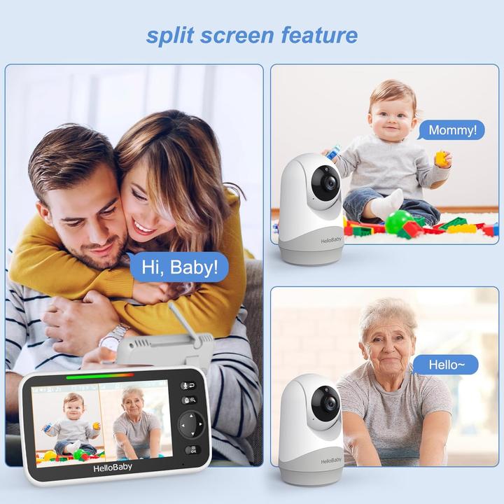Immagine prodotto HelloBaby Video-Baby-Monitor mit Split-Screen und Nachtsicht (Video e audio)