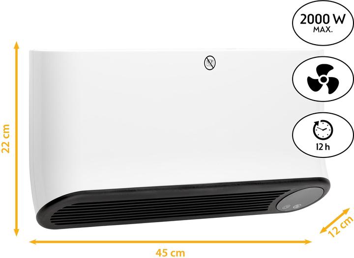 Immagine prodotto First Austria 5571-9 Scaldamuro in ceramica - Ventilatore elettrico per piastrelle - Wit (2000 W)