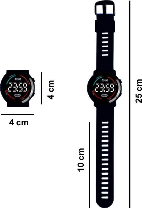 Actual product image Cbx M6 Sport LED digital watch with silicone strap 12-hour display black (40 mm)