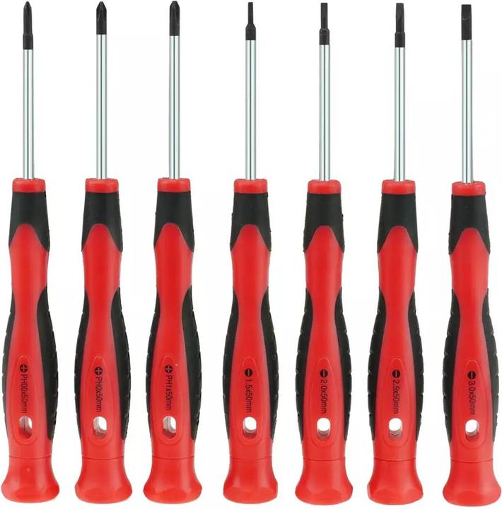 Dedra Set of 7 precision screwdrivers made of CrV steel