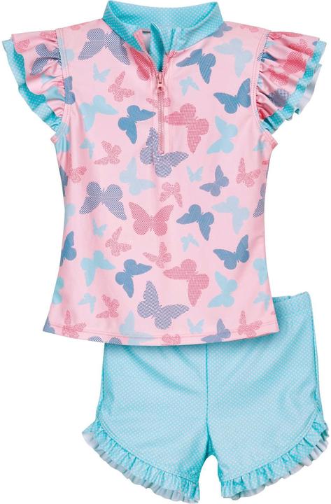 Image du produit Playshoes Ensemble de bain UV papillon rose/turquoise taille 122-128 (122, 128)