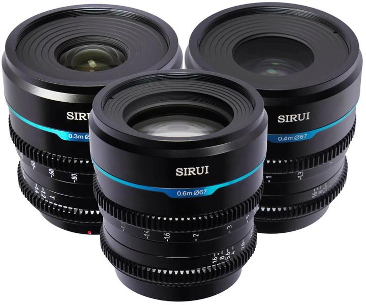 Immagine prodotto Sirui Nightwalker 24 35+55mm T1.2 S35 MF Cine Lens Bundle RF-Mount (Canon RF, APS-C / DX)