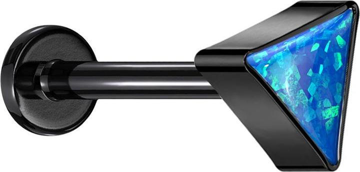 Produktbild Star Piercing Micro Labret Innengewinde schwarz dreieck schwarz Opal blau (ohne Messing, Titan G23)