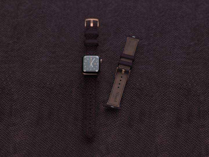 Actual product image Njord Eldur Watch Strap For (41 mm, 40 mm, Vegan Leather, Stainless steel fastener, Salmon leather)