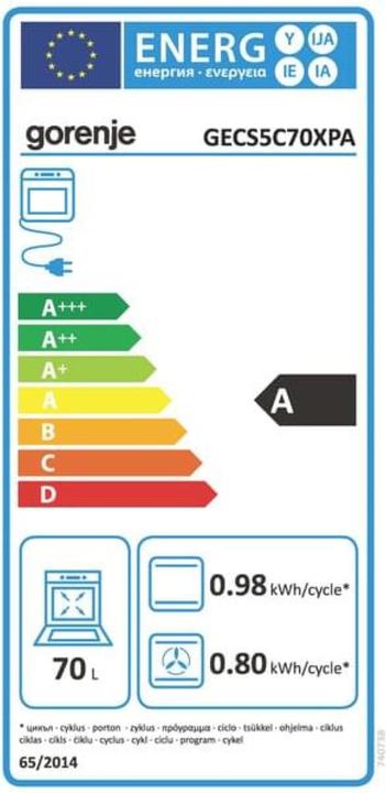 Label énergétique Gorenje GECS5C70XPA