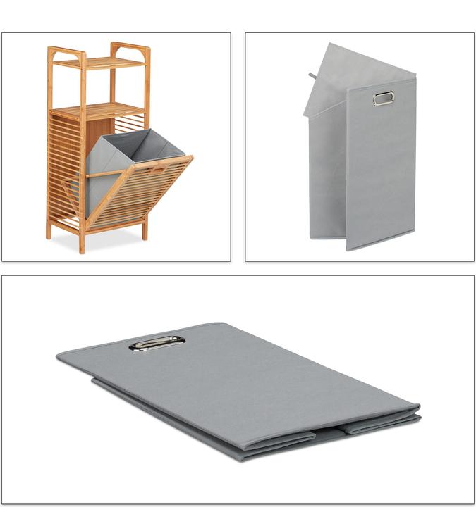 Produktbild Relaxdays Badregal mit Wäschekorb (40 x 30 x 95 cm)