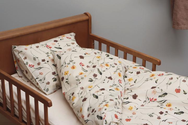Productafbeelding By Mats Beddengoed Baby maat 70 x 100 cm - Lentebloemen (MAT132) (70 x 100 cm, 40 x 45 cm)