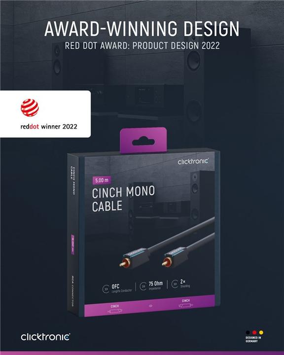 Actual product image clicktronic Cinch coaxial cable (5 m, Cinch)