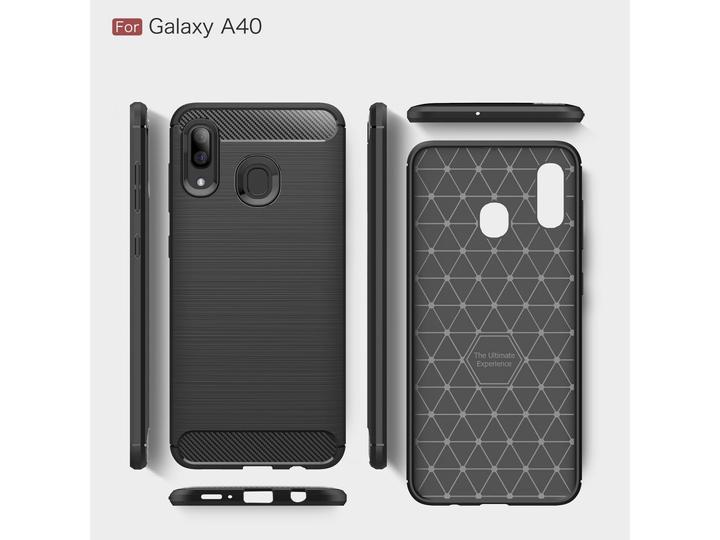 Actual product image Screenguard Samsung Galaxy A40 Cover Carbon Brushed Soft TPU (Samsung Galaxy A40)