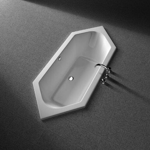 Image du produit Koralle T200 hexagone - baignoire 195x80cm, devant à débordement, blanc (155 l, 210 cm, 88 cm)