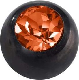 Produktbild Bijouteria Piercingverschluss (Chirurgenstahl 316L, PVD Beschichtung (schwarz), Premium Kristall)