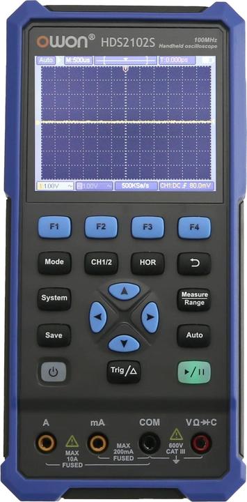 Actual product image Owon LCD oscilloscope with multimeter and function generator, HDS2102S, 2-channel, 100 MHz