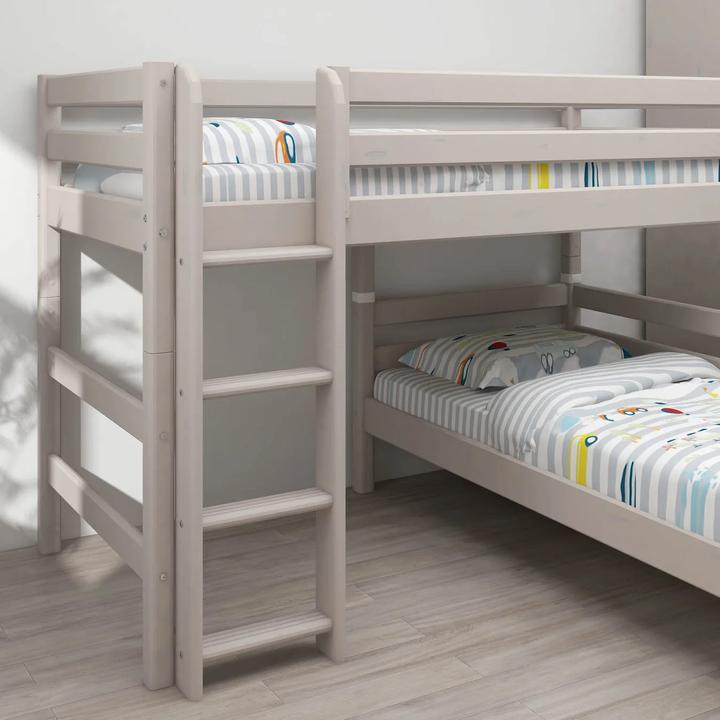 Image du produit Flexa Lit combiné mi-hauteur Classic avec échelle droite (90 x 200 cm)