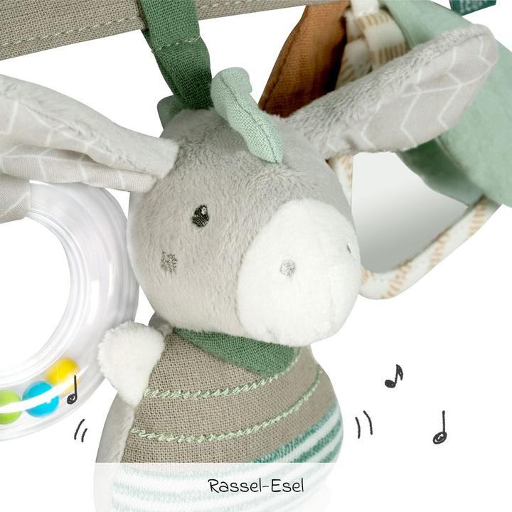 Immagine prodotto Fehn Kinderwagenketten Kinderwagenkette mit Rassel & Quietsche - Esel & Schaf