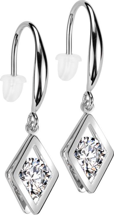 Immagine prodotto Star Piercing Ohrring silber Anhänger Diamant Kristall silber (Acciaio chirurgico 316L)