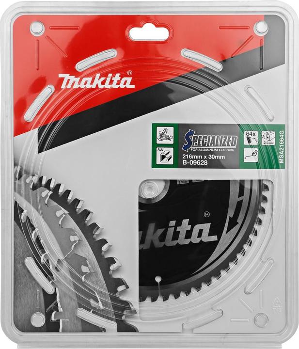 Image du produit Makita B-09628 Lame de scie à onglet spécialisée en aluminium 216 mm x 30 mm x 64 dents