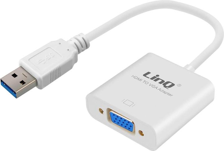 Produktbild LinQ USB 3.0 männlich auf VGA weiblich Videokabel / Adapter by – Weiss (USB, 1.50 cm)