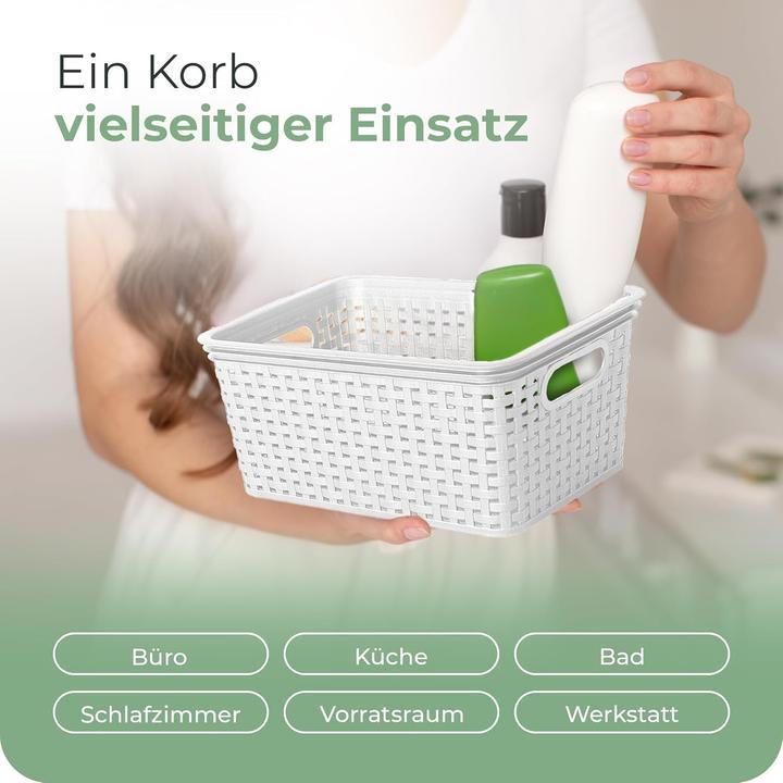 Image du produit Novaliv Aufbewahrungsbox mit Deckel Gross 14L Korb Weiss in Rattan Design Lebensmittelecht Aufbewahrun (14 l)