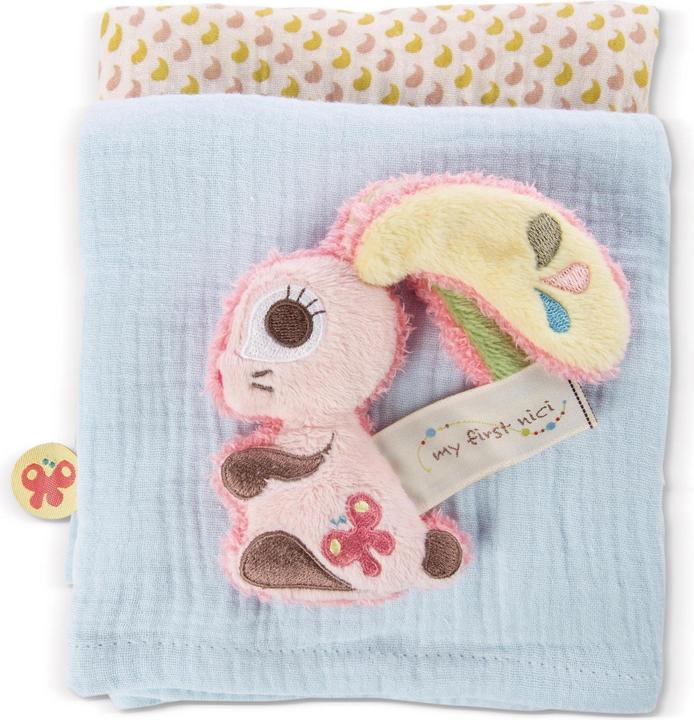 Actual product image NICI Griffin bunny Hopsali with set of 2 muslin cloths (60 cm, 6 cm)