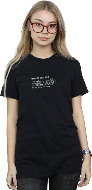 Actual product image Disney Womens/Ladies Mickey Mouse Character Model Dept. Cotton Boyfriend T-Shirt (L)