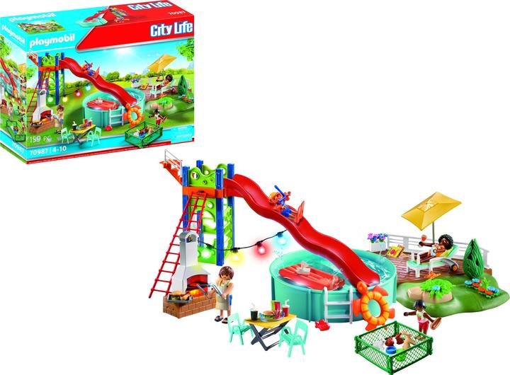 Image du produit Playmobil Fête de la piscine avec toboggan (70987, Playmobil City Life)