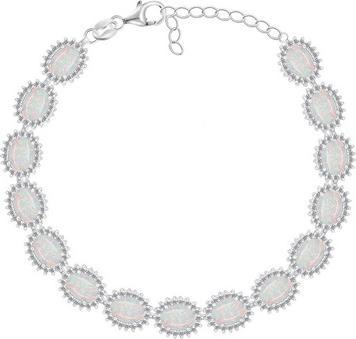 Image du produit Brilio Argent - Beau bracelet en argent avec opales synthétiques BRC127W