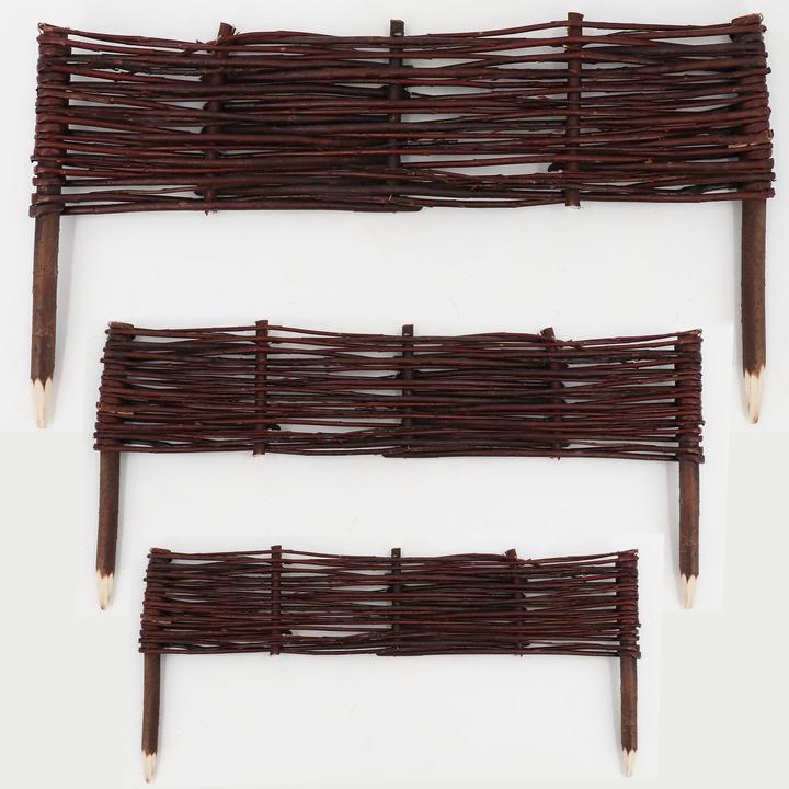 Actual product image Aquagart 4 Beeteinfassungen aus Weide 10x50cm I Beetbegrenzung /Weidenzaun zur Beetumrandung Rasenkante (50 cm)
