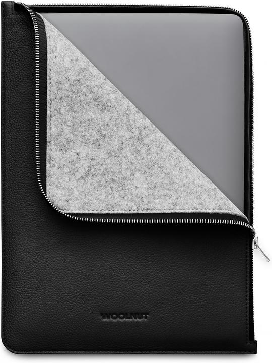 Woolnut Leather Folio -suojatasku 13/14" MacBook, musta (Apple)