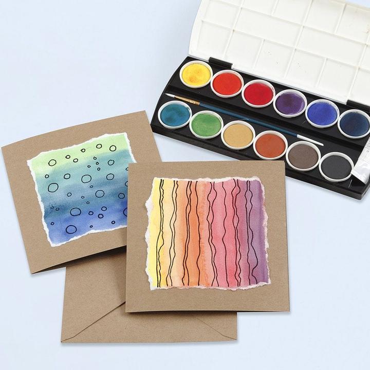 Image du produit Creativ Company Carte vierge et enveloppe 10.5 x 15 cm, 50 pièces, pastel (50 pcs)