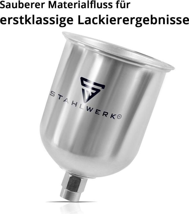 Actual product image Stahlwerk Aluminium paint cup set / flow cup 125 ml and 600 ml paint cup